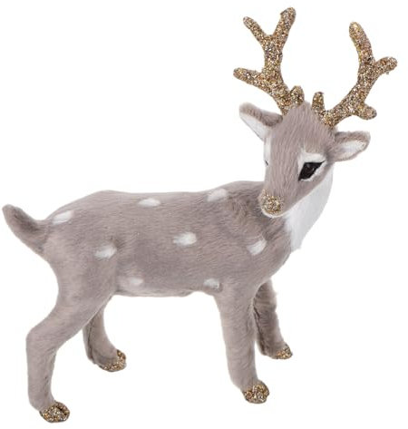 Toyvian Kleiner Realistischer Rentier-elch aus Kunststoff Weihnachtsdeko Rentierfigur für Drinnen und Draußen Detailgetreute Hirschstatue für Festliche Dekoration