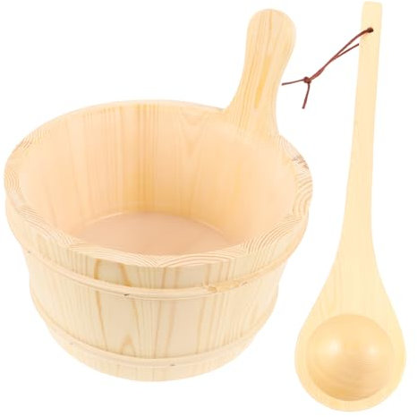 BESPORTBLE Seau De Sauna Bois Tonneau Pratique pour Spa Accessoire De Bain Indispensable De Décor pour Sauna Outil De Spa