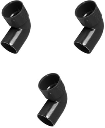 32mm Black PVC Waste Pipe 90-Degree Conversion Bend, Solvent Weld Fitting, Pack of 3