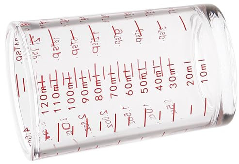 Jigger - Vaso medidor de vidrio multifuncional con capacidad de 120 ml para cocinar y hornear