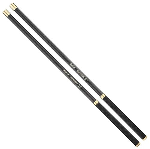 Trohollis Angelrute,Teleskoprute Superleichte, Harte Angelrute aus Kohlefaser mit Teleskopgriff, 2,7 m bis 10 m(Black,10M)