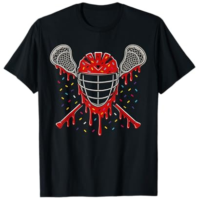 Lacrosse Ice Cream Drip Lax Boys Helmet Stick Youth Players T-Shirt