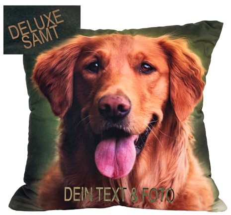 Coussin personnalisé avec impression photo - 45 x 45 cm - Velours - Coussin décoratif avec fermeture éclair et rembourrage - Lavable - Créez vous-même une impression photo individuelle - Simple face