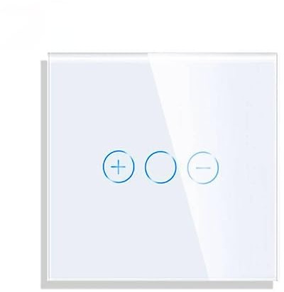 LEDBOX Interruptor táctil con regulador TRIAC Dimmer + WiFi KOOB frontal cristal blanco