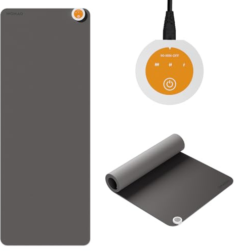 Heating Yoga Mat with Fast Heating System, 72x27 Extra Large Non-Slip Mat, Dual-Layer TPE+PU Material for Hot Yoga, Pilates & Floor Exercises, Includes Controller (Gray)