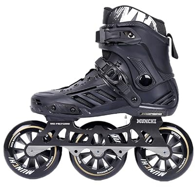 Outdoor indoor free speed roller skates for women men,Fitness roller and inline blades with 3-wheels,Detachable inline hockey skates,Lightning speed racing skate for adult (black, Men 8.5/Women 9.5)
