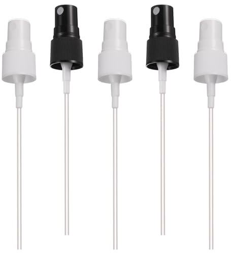 SMASOLO 20Pcs Fine Mist Spray Caps Replacement Nozzles for Spray Bottles, White and Black 18Mm Bottle Sprayer Nozzle Set for Cosmetic, Skincare, Perfume, and Cleaning Solutions