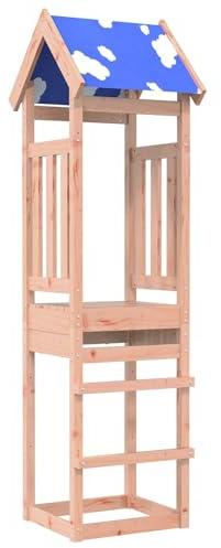 vidaXL Lekstapel Brun 52.5 x 46.5 x 208 cm Massiv Douglas-trä, Modern lekstuga, utomhusset för barn, hållbara gungor, rutschkanor, klättra för familjelek