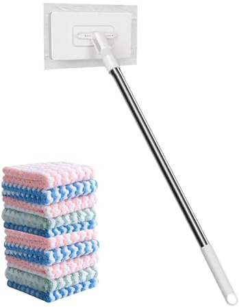 360 grados giratorio – Plumero y húmedo de 39 pulgadas, limpiador de suelos de microfibra | Herramienta de limpieza para apartamento, hotel, hogar, sala de estar, dormitorio, utilidad de