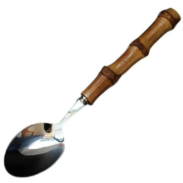 Dining Spoon Bamboo Long Handle Creative 304 Stainless Steel Main Dinner Spoon Multi-Dinner high Value Household Soup Tablespoons