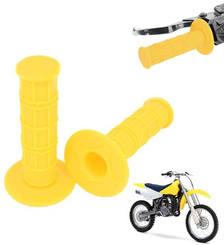 22MM 7/8 Motorrad Griffe Anti Rutsch Gummi Motocross Grip Lenkergriffe Hand Universal für Simson S51 Dirt Pit Bike 2Pcs Gelb