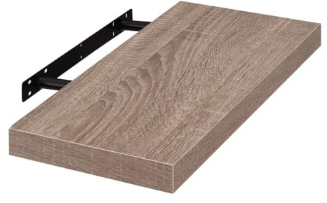EUGAD Wandregal Wandboard Buchregal, Helles Kaffeebraunes 50cm, MDF 1er | Geeignet für die Montage in Wohn-, Schlaf- und Badezimmern, Fluren sowie Küchen
