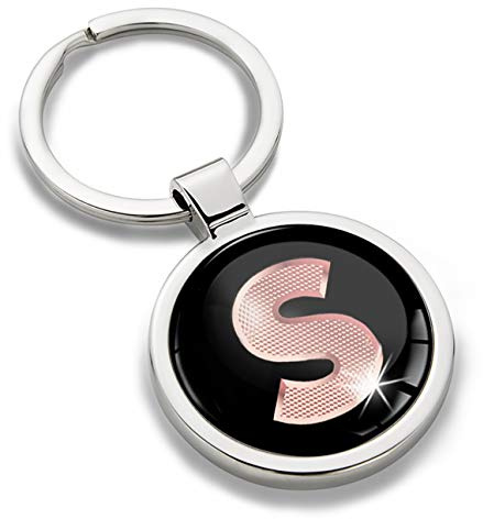 Biomar Labs® Porte-clé Lettres A-Z Initiales Personnalisable de L'alphabet Alphabet Accessoires Homme Femme Cadeau Lettre S Or Rose KK 45