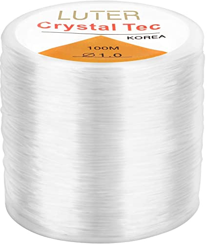 Luter 1 mm elastisches Armband, Kordel, Kordel zum Löschen, Stretchy mit Perlen, für Herstellung von Schmuck, Halskette, Halskette (328 ft)