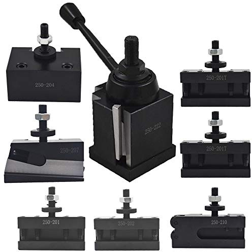 findmall Bxa 250-222 Tool Post Set Wedge Type Quick Change Turning and Facing Holders Fit for Lathe (8)