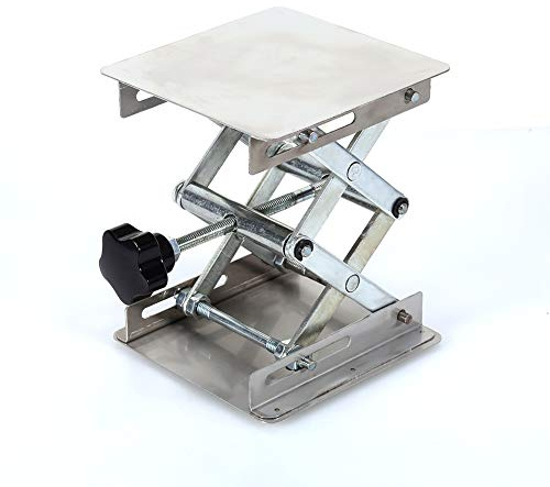 Vikye Edelstahl Hebebühne, 100X100mm Lab-Lift Hebebühnen Stand Rack Schere für wissenschaftliche Experimente