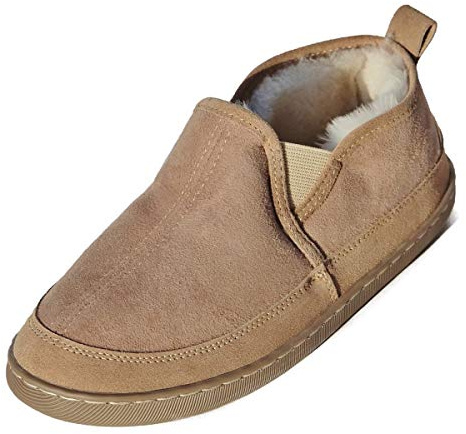 Hollert Herren Lammfell Hausschuhe Vincent Beige Fellschuhe warme Schuhe aus Merino Schaffell Echtleder bequem