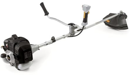 Decespugliatore a scoppio Alpina ABR 32 D - Motore da 32,6 cc, manico da bicicletta, doppia bretella, testina in nylon, spazzola in metallo, sistema di avviamento facilitato, ideale per erba incolta e