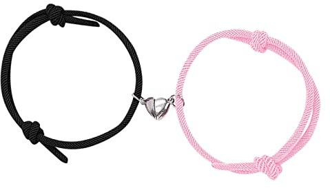 VGWON Bracelet Magnétique de L'âme Sœur, Cadeaux pour Couple Homme Femme, 2 Bracelets D'amour Assortis Faits à la Main