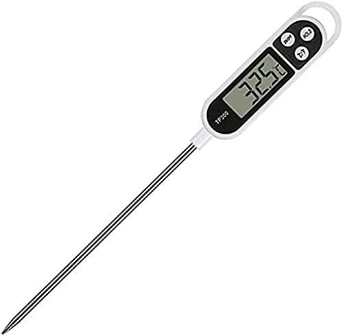 XMING Termometro Alimentare a Base di Carne Digitale, istantaneo Lettura Lunga sonda Auto off LCD. Termometri da Cucina per Schermo per BBQ, Carne, Zucchero, Latte, Acqua, marmellata, griglia