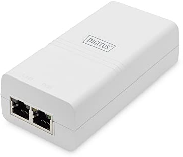 DIGITUS Iniettore Gigabit Ethernet PoE, 802.3af, 15,4 W piccolo alloggiamento, bianco