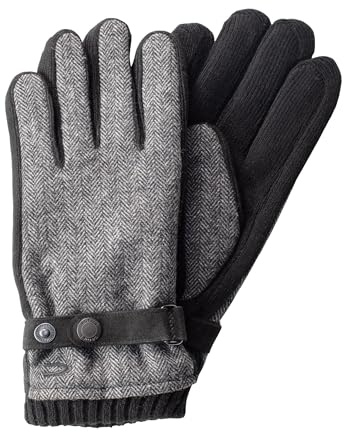 camel active Herren Handschuhe mit Lederriemen in Wolloptik