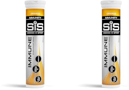 Science In Sport Hydro Immune Hydration Tablets, Gluten-Free, Zero Sugar, Orange Flavour Plus Electrolytes + Vitamin C, 20 Effervescent Tablets (Pack of 2)
