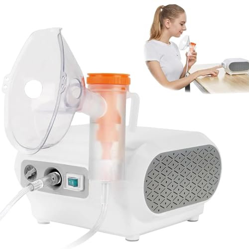 Sakmot Compact Compressor Household Nebuliser Machine for Adults & Kids, Strong Mist Portable Home-Use Nebulizer (White)
