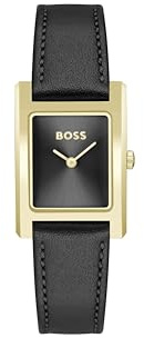 BOSS Zwei-Zeiger-Quarzwerk-Uhr für Damen Kollektion Lucy mit Edelstahlarmband oder Lederarmband, und Rechteckigem Gehäuse
