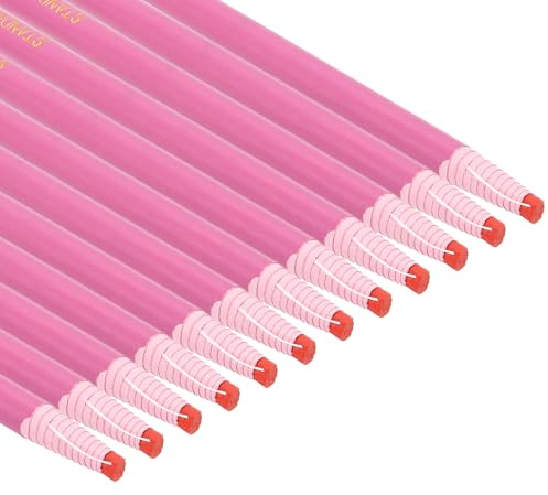 PATIKIL Pennarelli Staccabili, 24pz Matite Cera Grasso Legno per Indumenti in Vetro Pellicola da Disegno Carta Vinile Metallo, Rosa