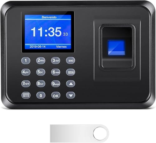 Diseleri Control Horario Empleados, Reloj de Fichar, Control Horario Empleados, Maquina de Fichar Empleados, Reloj para Fichar con 8G Memoria Flash (Kits de Seguridad-Datos de Asistencia)