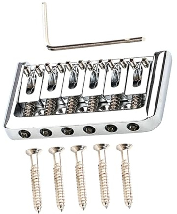 TOGEVAL Gitarrensteg Sattel Saitige Stegsattel Ersatz Für Akustikgitarre Metallbrücke Zubehör Für Klassische Gitarre Passend Für Gitarrenstimmung Und Langlebigkeit