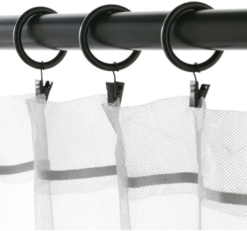 PEXIVOZ 40 Pcs Ganci Anelli per Tende da Doccia in Plastica, 40 mm Anelli per Tende da Aprire Apribili，anelli tondi，Adatto per le Tende da Doccia Del Bagno