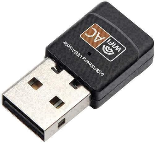 Divine Blue Adaptador WiFi para PC de escritorio, AC600 Mbps Dual Band 2.4/5Ghz USB Wi-Fi dongle, 802.11 Negro USB Wi-Fi adaptador para PC, portátil, MacBook y Windows 10, compatible.
