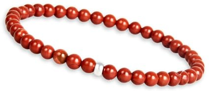 GD GOOD.designs Perlenarmband Damen – 4mm Naturstein Edelstein Armband mit 925 Silber Perle, Kugelarmband, Geschenk für Frauen (Valentinstag, Geburtstag)