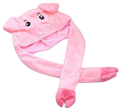 TOYANDONA üsch Hut Mit Beweglichen Ohren Lustige Cartoon Tiermütze Für Und Erwachsene Ideales Kostümzubehör Für Partys Und Veranstaltungen