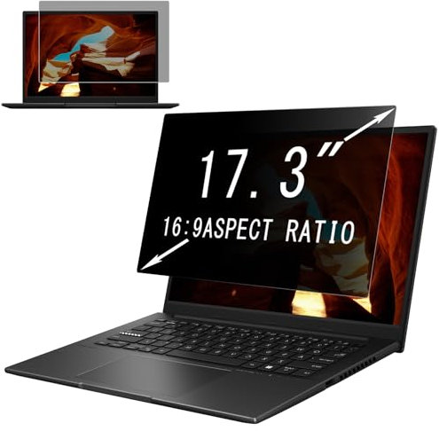 MoSuul Laptop Blickschutzfilter 17.3 Zoll 16:9, Notebook Privacy Filter, Anti-Spy Blickschutzfolie Anti-Blaulicht und Blendschutz für 17.3 Laptop für Lenovo/SGIN/Hp/Dell/Acer/Lenovo/ThinkPad/Asus