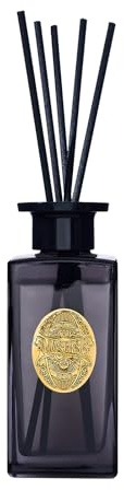 M&SENSE 180ml Raumduft Oud-Holz Duft|Reed Diffuser mit 7 Duftstäbchen|Luxus Lufterfrischer für Badezimmer,Wohnung,Heimdekoration|Raumduft Stäbchen|Oud Wood Scent Oil Diffuser with Sticks