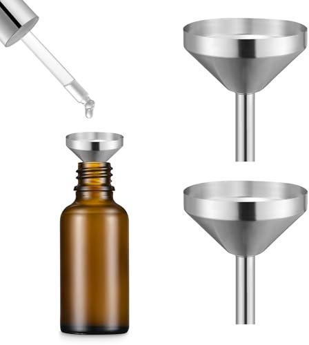 2 Stück Trichter Klein Mini Trichter Edelstahl Klein für Küche,Mini trichter Funnel,Minitrichter Metall für Kosmetik und Flüssigkeiten Autos Betanken Flaschen funnel (S)