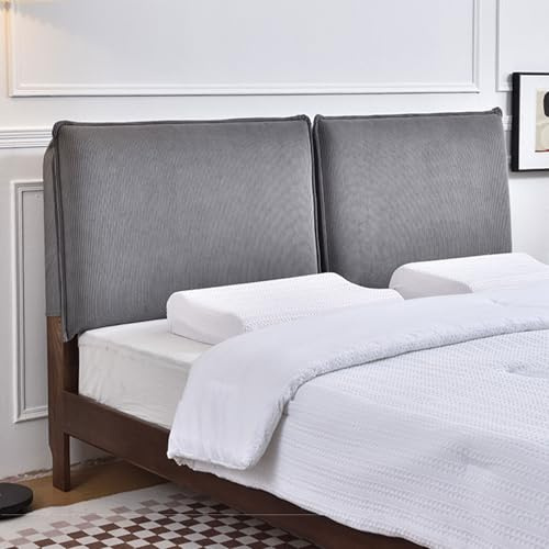 BettKopfteil-Kissen, Lesekissen Cord-Bett-Kopfteil-Bezug, Doppel Einzel King-Size Weich Flauschig Gepolsterter Bett Kopfteil Husse Rückenlehnenstütze Bettkopfteil Schutz Abdeckung(Size:180X60CM,Color: