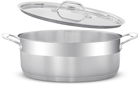 Stainless Steel Saucepan Casserole with Steel Lid, Induction Compatiable, Oven Safe, Dishwaser Safe, Natural Non Stick,Toxin Chemcial Free Cookware, NO Coating (24 cm/4 L)
