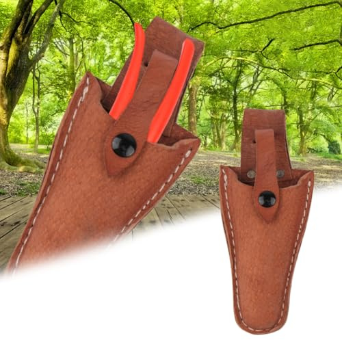 Pruner - Funda para tijeras de jardín de piel de vacuno, duradera, resistente al agua, ajuste elegante para varias tijeras de podar, funda de piel resistente que protege las herramientas y permite un