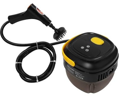Pulitore a vapore da 1500 W, 220 V, pulitore a vapore ad alta pressione con 6 livelli, 105 °C, pressione 3 bar, con serbatoio da 1700 ml, estrattore per vetro e 4 spazzole, pulitore a vapore manuale