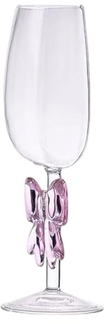 Genérico Copas De Champaña - 18cm Copas De Media Flauta Vino Tallo Largo, Cristalería Decorativa | Bar Mesa Cocina Picnic Graduación Compromiso Celebraciones Bodas Cena Cumpleaños Brindis Set