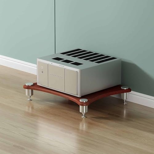 Mdern Media Cnsle Meuble TV en noyer rouge avec étagères pour le divertissement, amplificateur Twer, 60 x 48 x 10 cm – Élégant Strage Slutin fr Living Rm.