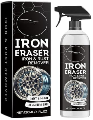 lugreat 120ml Rimuoviferro | Pulitore Rivestimenti Ad Azione Rapida E Uso Intenso - Spray Rimuoviferro per Vernice Auto | per Vernice Ruote Freni Cerchi Catene Cerniere Porte Veicoli Auto Camion SUV