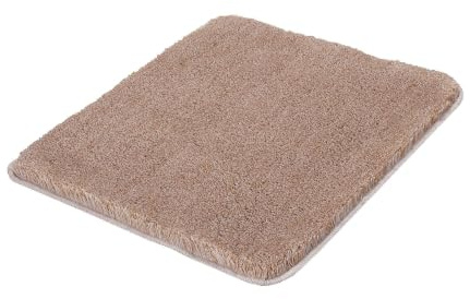 Kleine Wolke Badteppich Relax Taupe 55 x 65 cm | OEKO-TEX zertifiziert, rutschhemmende Unterseite, für Fußbodenheizung, maschinenwaschbar, 100% Polyacryl