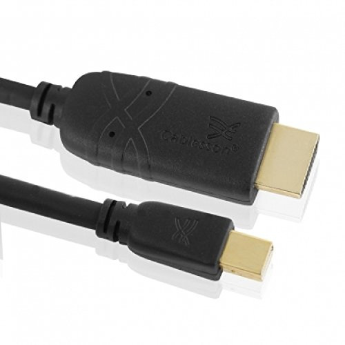 Cablesson Mini DisplayPort a HDMI Cable 3m para Apple iMac MacBook Pro Aire TV LCD (Adaptador de Video para Apple iMac- Unibody MacBook-Pro-Aire y PC con Mini DP etc.) Full HD 1080p (Negro)