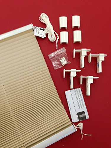 Easy-Shadow Plissee Faltstore Breite x Höhe 80 x 220 cm / 80x220 cm inkl. 4 Stück Klemmträger in der Farbe creme ohne bohren am Fenster - Hochwertiges Rollo Jalousie Faltrollo verspannt Stoff crash / crush - kürzbar / einstellbar in der Höhe auf 150 cm / 160 cm / 170 cm / 180 cm / 190 cm / 200 cm / 210 cm max. 220 cm