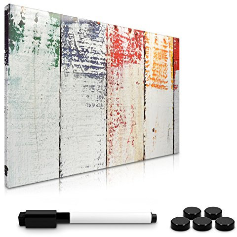 Navaris Magnettafel Magnetpinnwand Memoboard zum Beschriften - 60x40 cm Notiztafel div. Designs - Tafel abwaschbar mit Halterung Magneten Stift